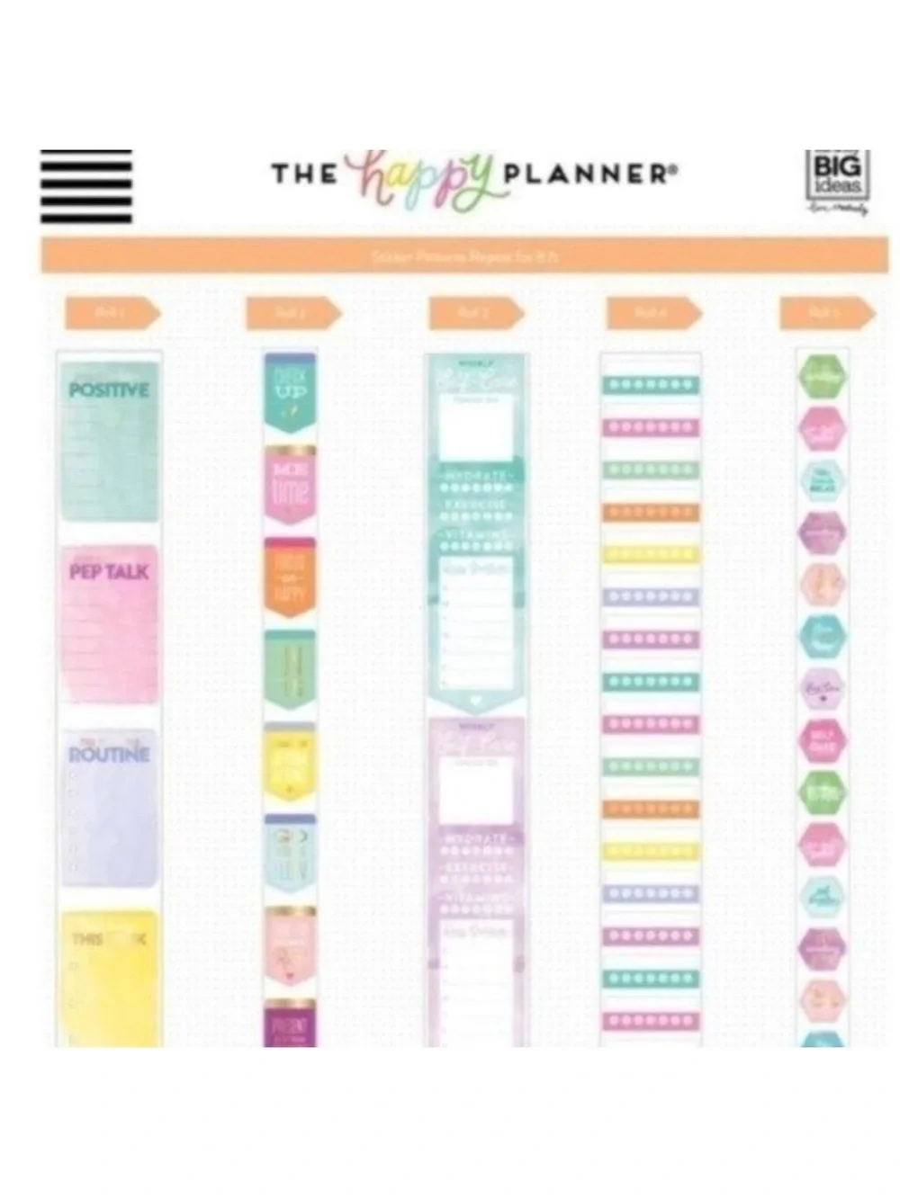 The Happy Planner | Wellness Sticky Rolls